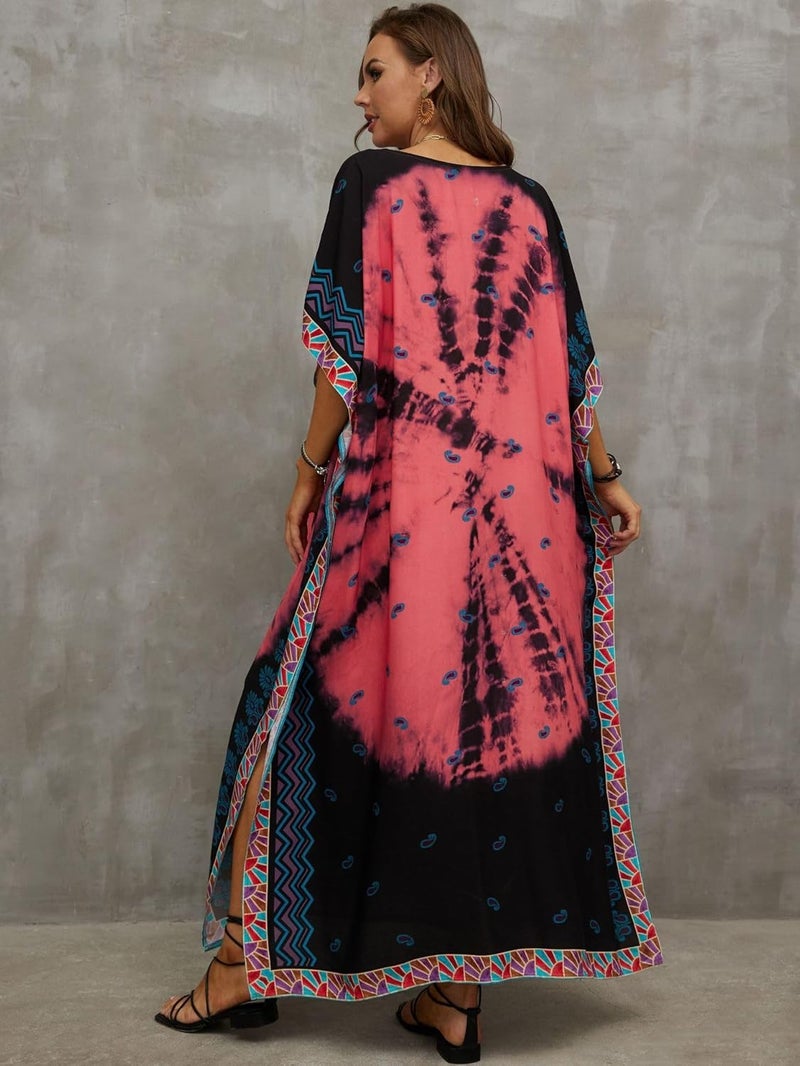 IMAGEKOPE Kaftan Dresses for Women Plus Size Bathing Suit Cover up Caftan Maxi Beach Dresses - Image 4
